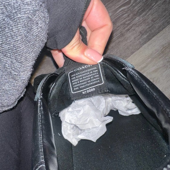 Coach Black Leather Sneakers c126 Low Top Size 11D - Picture 2 of 10